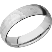 14K White Gold + Hammer Finish