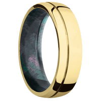 10K Yellow Gold + Polish , Polish Finish + Black Mother of Pearl