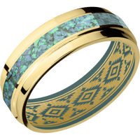 14K Yellow Gold + Polish , Polish Finish + Northern Lights