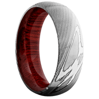 Damascus + Polish Finish + Blood Wood