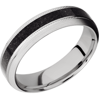 14K White Gold + Hammer , Satin Finish