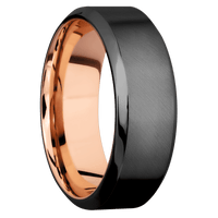 Zirconium + Anglesatin , Polish Finish + 14K Rose Gold