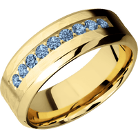 14K Yellow Gold + Hammer , Polish Finish