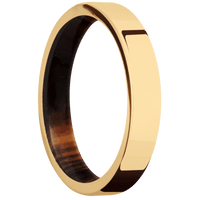 14K Yellow Gold + Polish Finish + Cocobolo