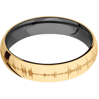 14K Yellow Gold + Polish Finish + Zirconium
