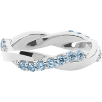 18K White Gold band with 21 Round Aqua Diamond having TCW-3