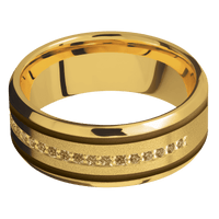 18K Yellow Gold + Sand , Polish Finish