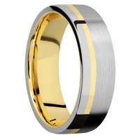 Titanium + Satin , Polish Finish + 14K Yellow Gold