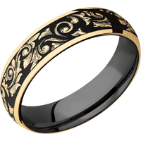 14K Yellow Gold + Polish Finish + Zirconium