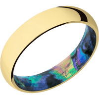 22K Yellow Gold + Polish Finish + Abalone