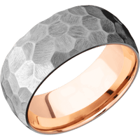Titanium + Rock Finish + 14K Rose Gold