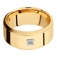 10K Yellow Gold + Polish , Bead Finish