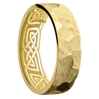 10K Yellow Gold + Rock Finish