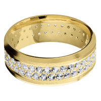 18K Yellow Gold + Stone , Bead Finish