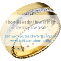 14K Yellow Gold + Hammer Finish