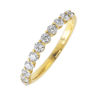 14K Yellow Gold band with 11 Round Lab Grown Diamond having TCW-.55