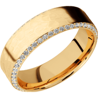 10K Yellow Gold + Hammer , Polish Finish