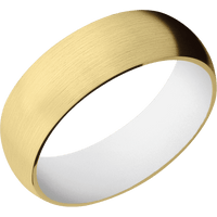 18K Yellow Gold + Satin Finish + White
