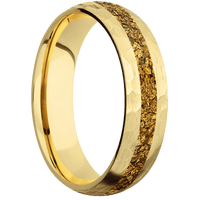 14K Yellow Gold + Hammer Finish