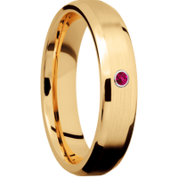 10K Yellow Gold + Satin , Polish Finish