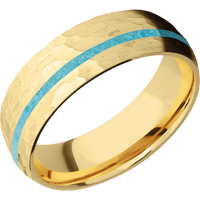 10K Yellow Gold + Hammer , Hammer Finish