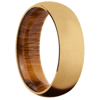 14K Yellow Gold + Sand Finish + Desert Iron Wood