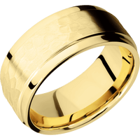 10K Yellow Gold + Hammer , Polish Finish