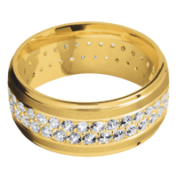18K Yellow Gold + Sand , Polish Finish