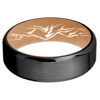 Zirconium + Satin , Polish Finish + 14K Rose Gold