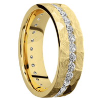 18K Yellow Gold + Rock Finish