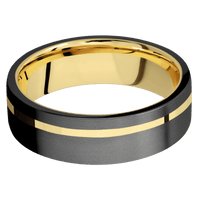 Zirconium + Bead , Bead Finish + 10K Yellow Gold