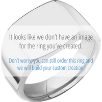 Medium Cushion signet ring (14x14mm) in Titanium, with a Wide style band, a Black Dino Bone inlay.
