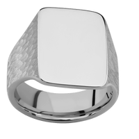 Large Rectangle signet ring (20x14.5mm) in Titanium, with a Wide style band.
