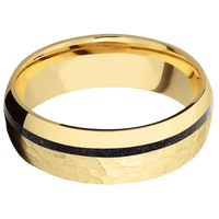 10K Yellow Gold + Hammer , Polish Finish
