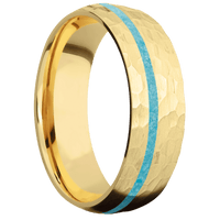 10K Yellow Gold + Hammer , Hammer Finish