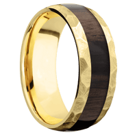 14K Yellow Gold + Rock Finish