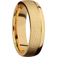 18K Yellow Gold + Stipple , Polish Finish
