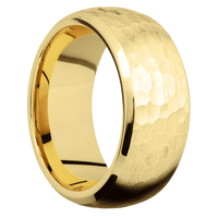 22K Yellow Gold + Hammer , Polish Finish
