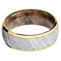 10K Yellow Gold + Polish Finish + Maple Burl