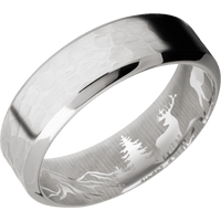 18K White Gold + Hammer , Polish Finish