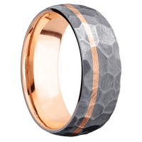 Tantalum + Rock , Rock Finish + 14K Rose Gold
