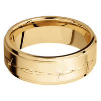 10K Yellow Gold + Bead , Polish Finish