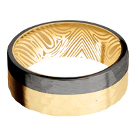 14K Yellow Gold + Hammer Finish