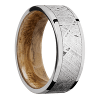 10K White Gold + Polish Finish + Whiskey Barrel