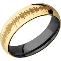 14K Yellow Gold + Polish Finish + Zirconium