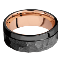 Zirconium + Rock , Polish Finish + 14K Rose Gold
