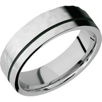 14K White Gold + Hammer , Hammer Finish