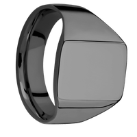 Medium Rectangle signet ring (16x11.5mm) in Zirconium, with a Wide style band.