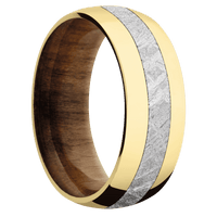 10K Yellow Gold + Polish Finish + Teak