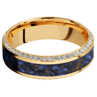 14K Yellow Gold + Satin , Polish Finish